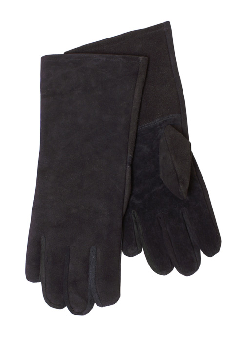 Stulpenhandschuh aus Wildleder, schwarz Größe: L