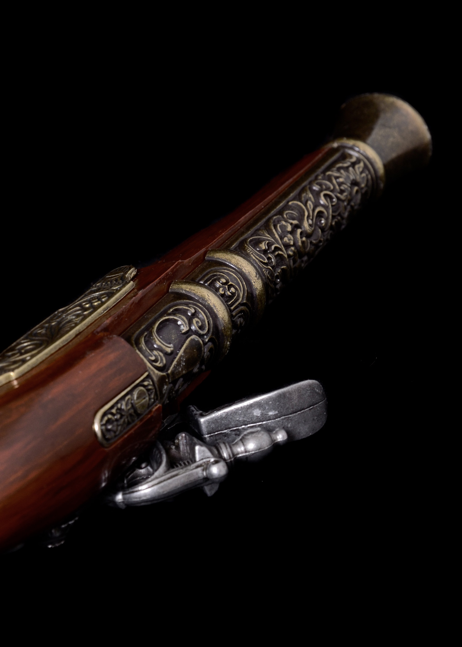 Pirate Flintlock Pistol, 18th Century, Brass, Replica