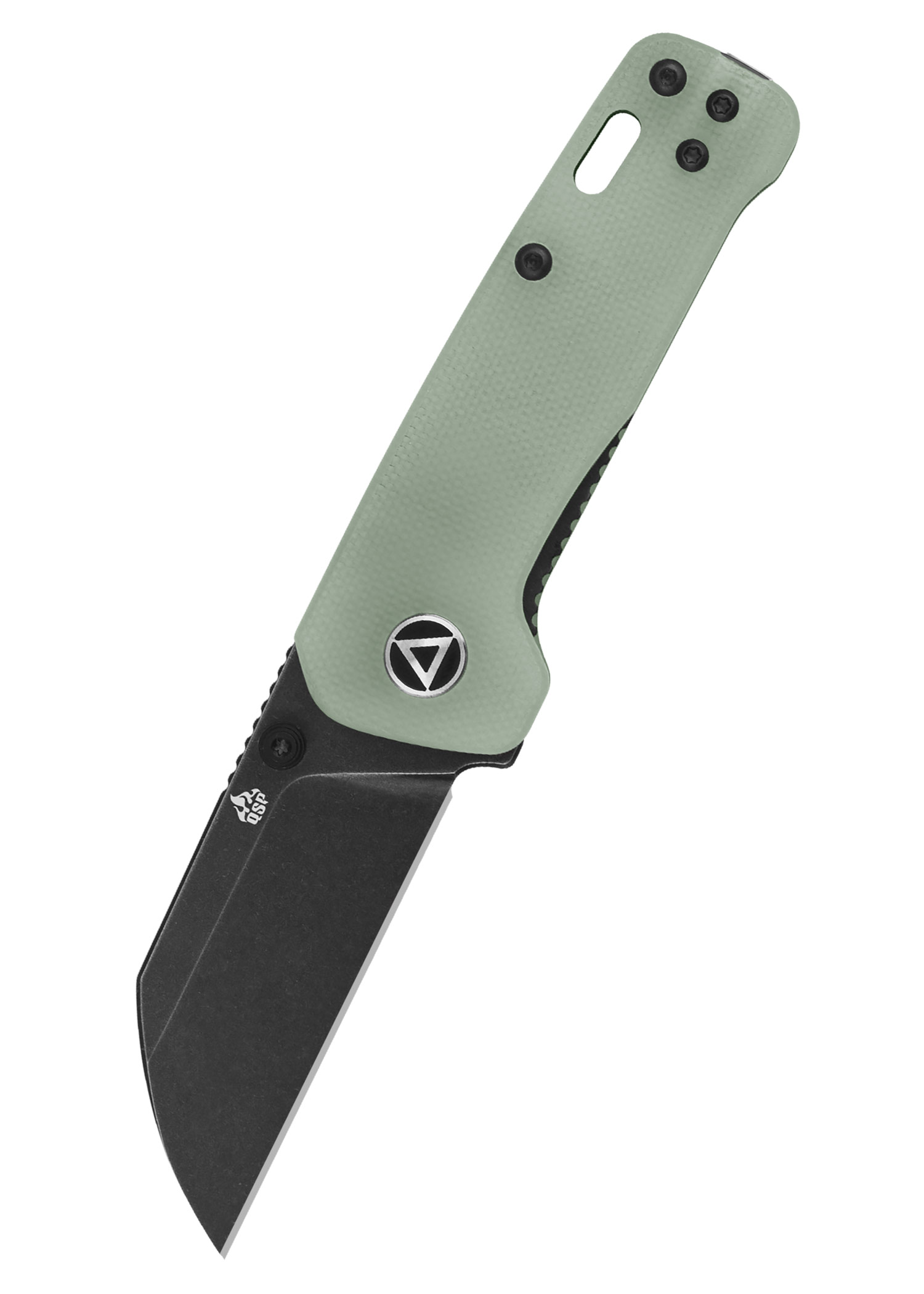 Taschenmesser Penguin Mini, schwarze stonewashed Klinge, Jade G10-Griff