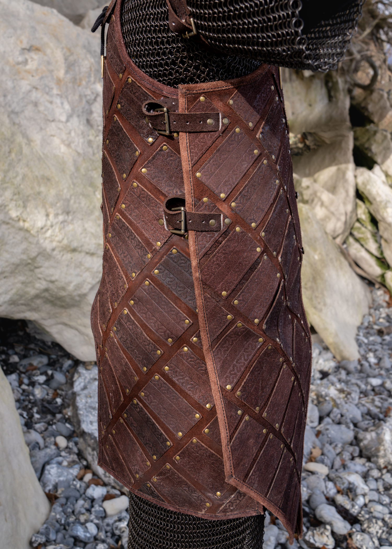 Woodsman LARP Armour, Suede Leather, Brown