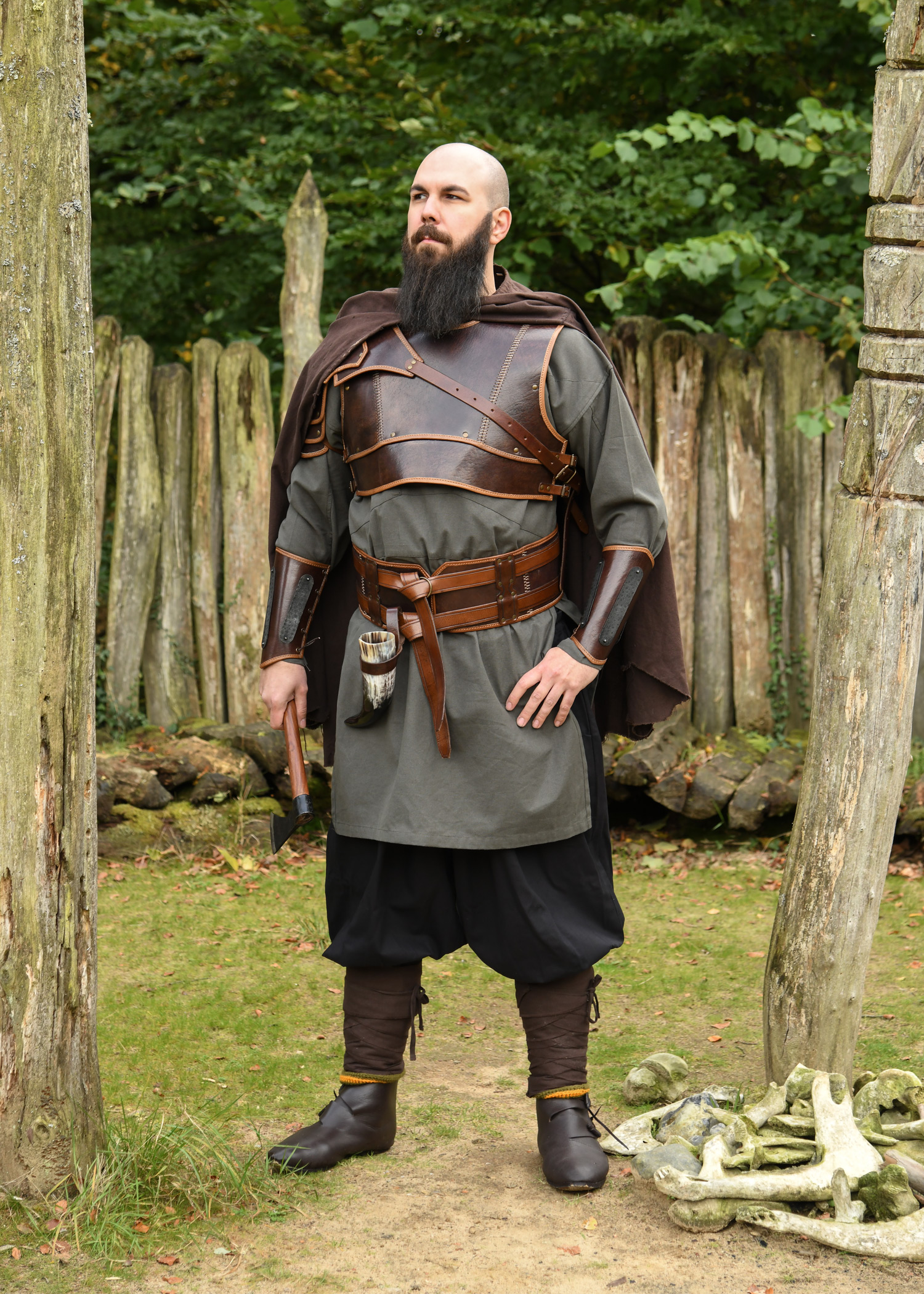 Double Leather Belt Arnulf, brown
