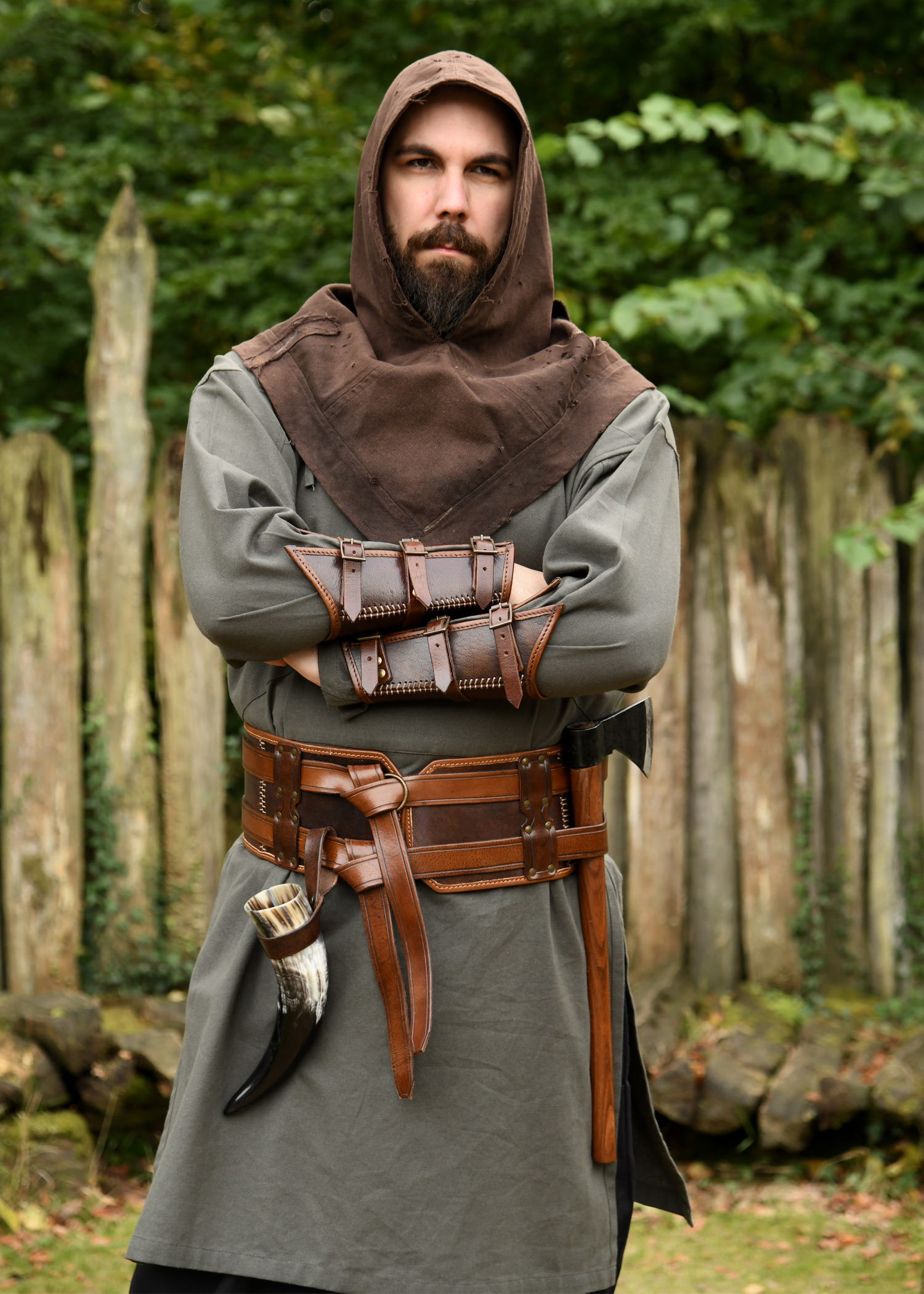 Double Leather Belt Arnulf, brown
