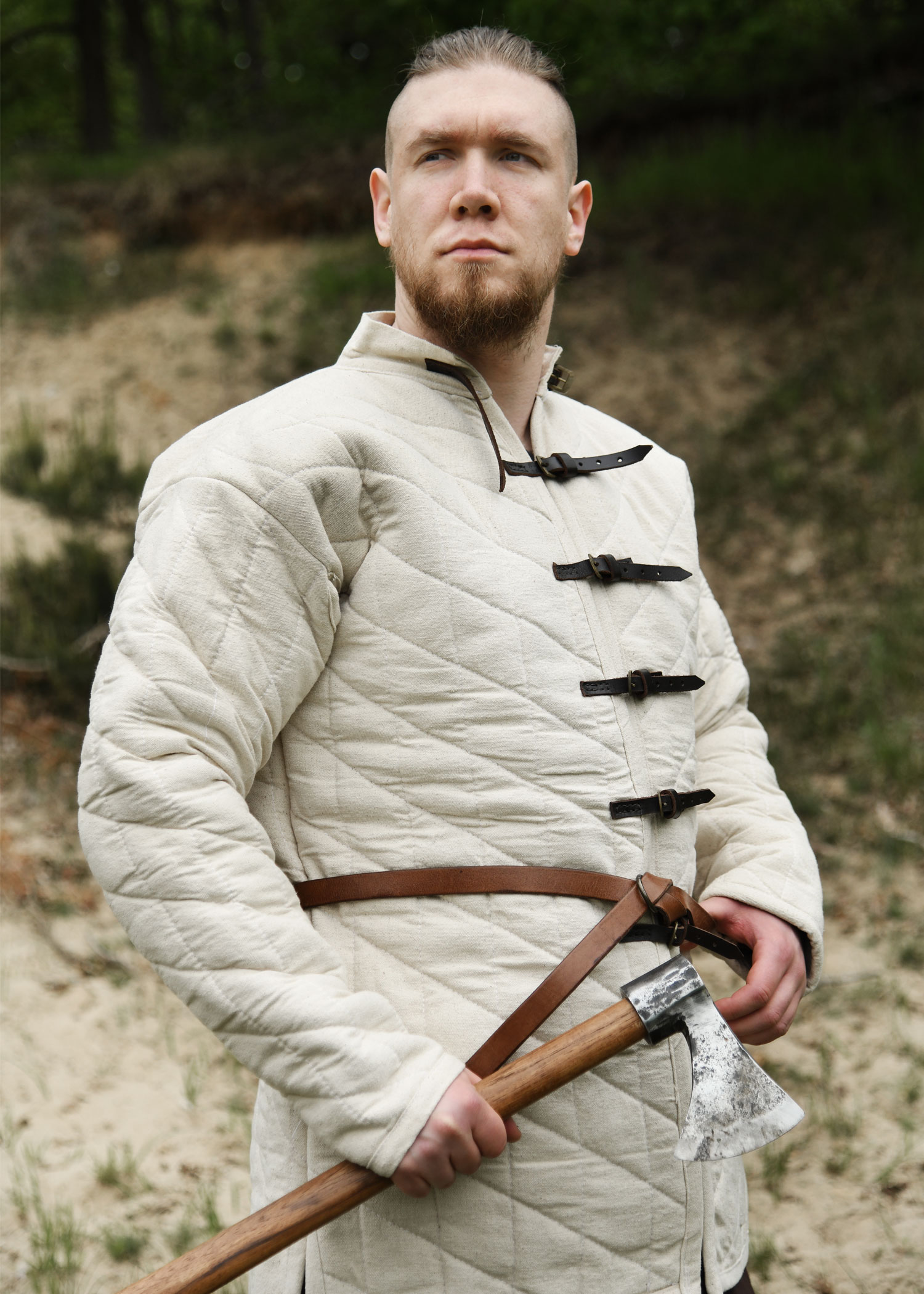 Gambeson with buckles, natural colour, heavy duty