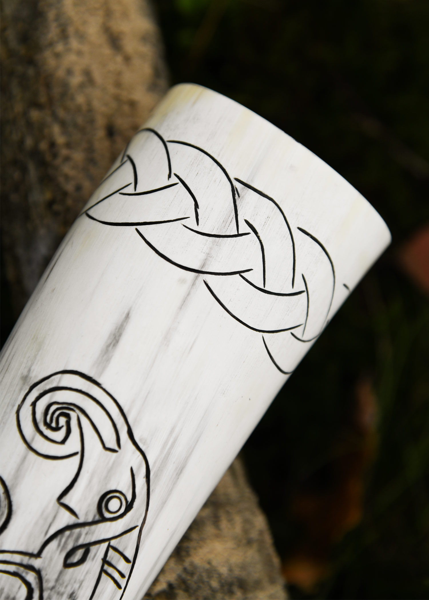 Viking Drinking Horn with Raven Motif