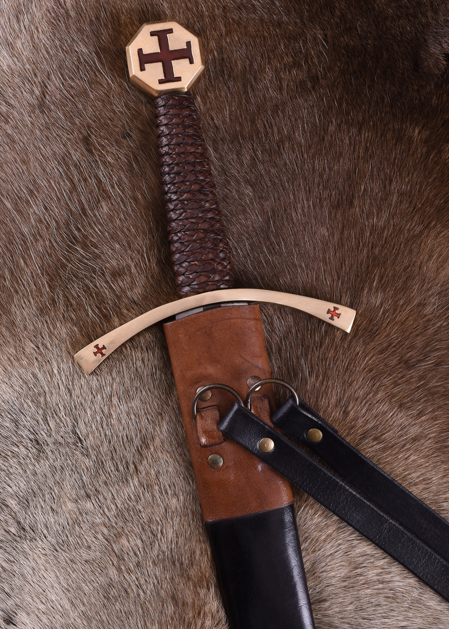 Templar Sword with Cross Pattée, incl. Scabbard