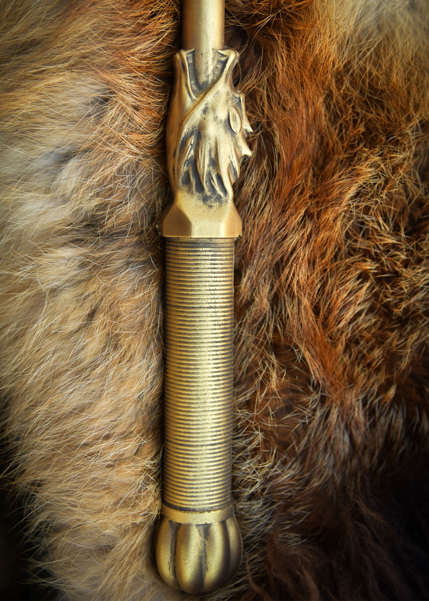LARP Goldener Melonen-Hammer Huoyan, Polsterwaffe, 45 cm