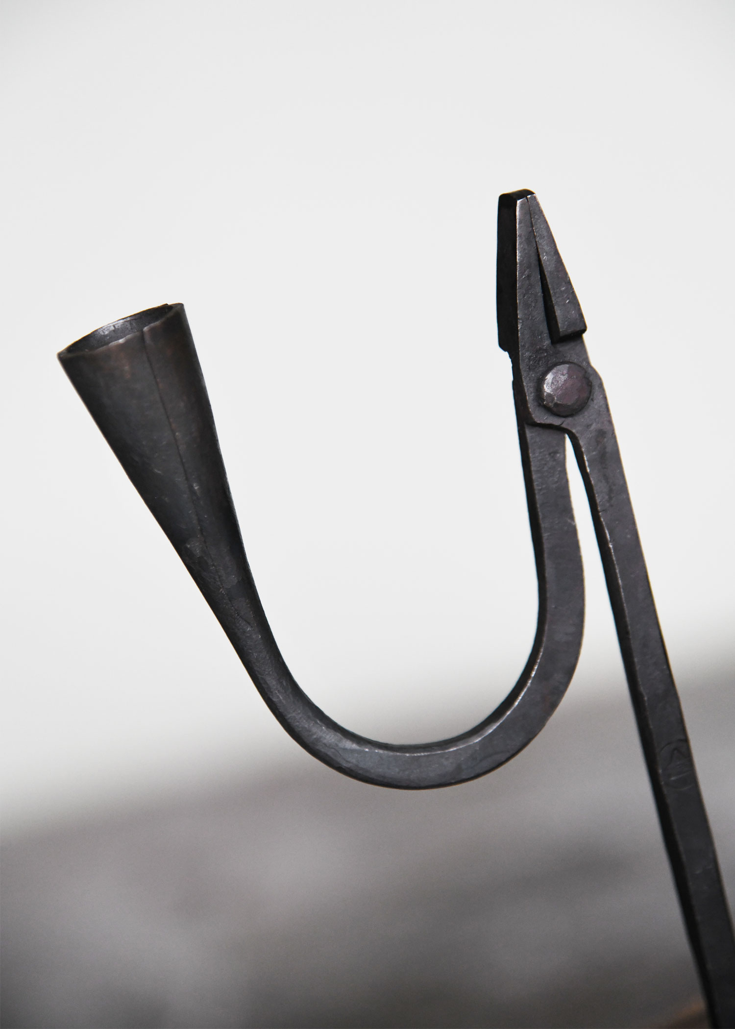 Hand-Forged Rushlight Holder / Candlestick with Pointed End