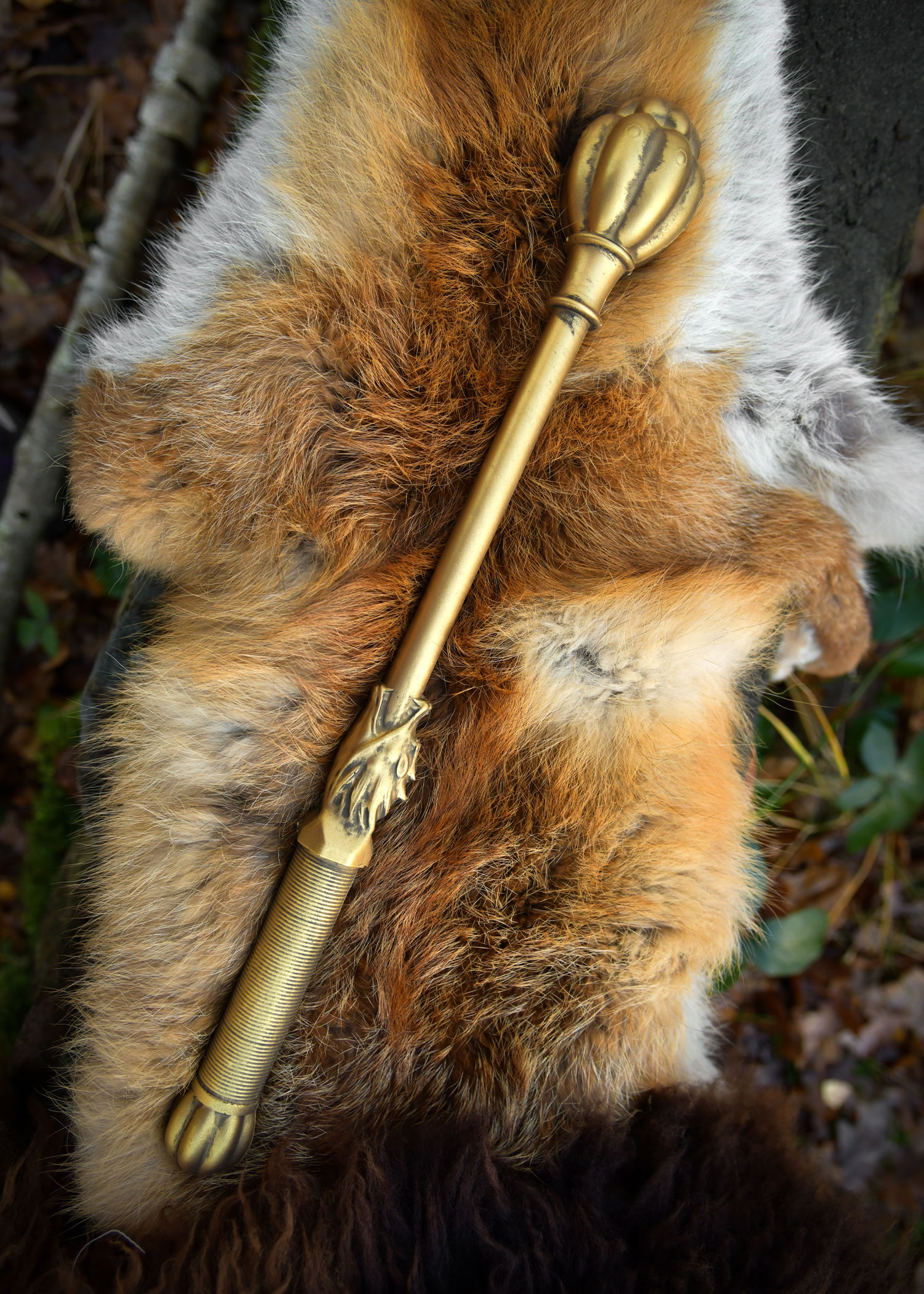 LARP Goldener Melonen-Hammer Huoyan, Polsterwaffe, 45 cm