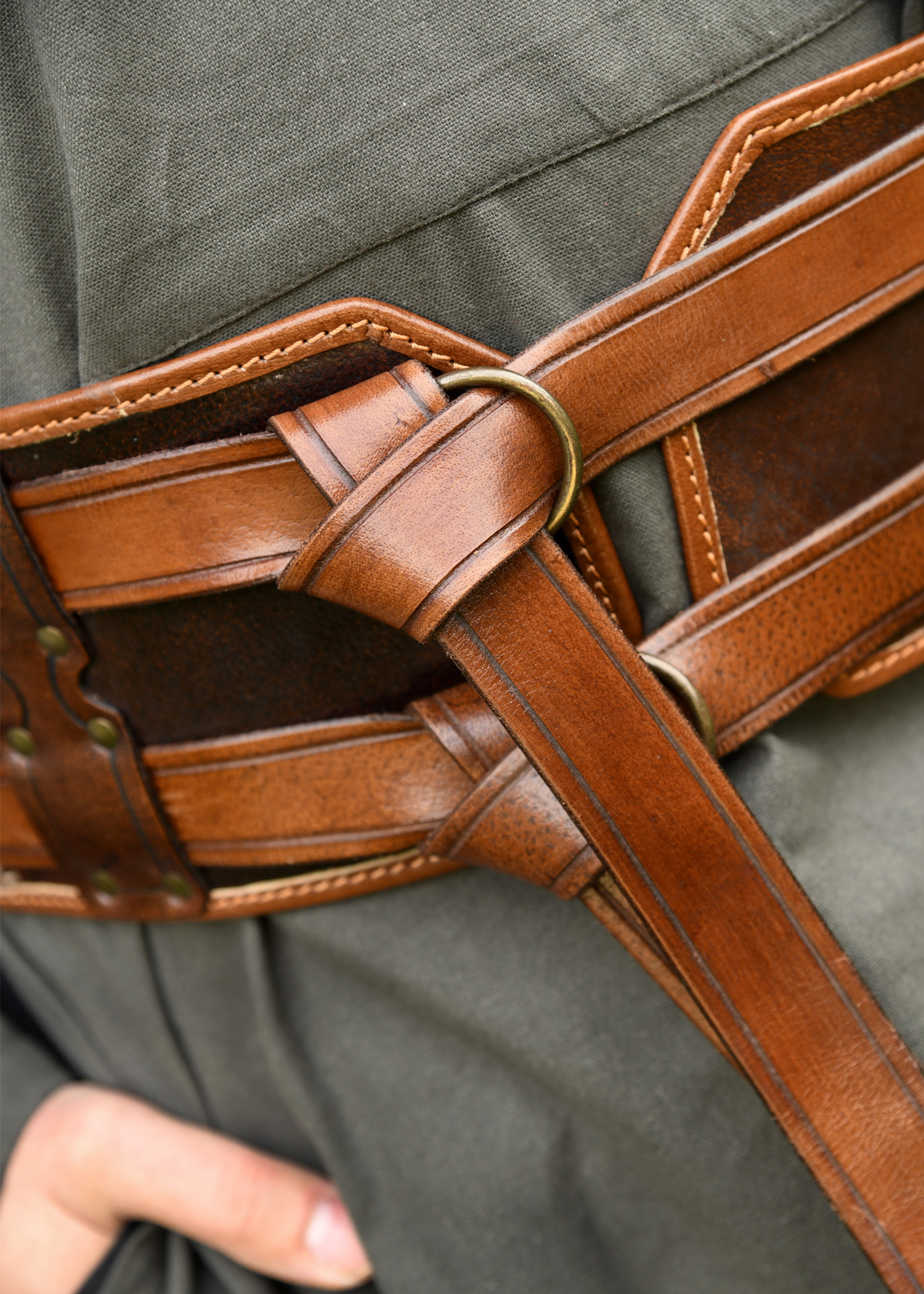Double Leather Belt Arnulf, brown