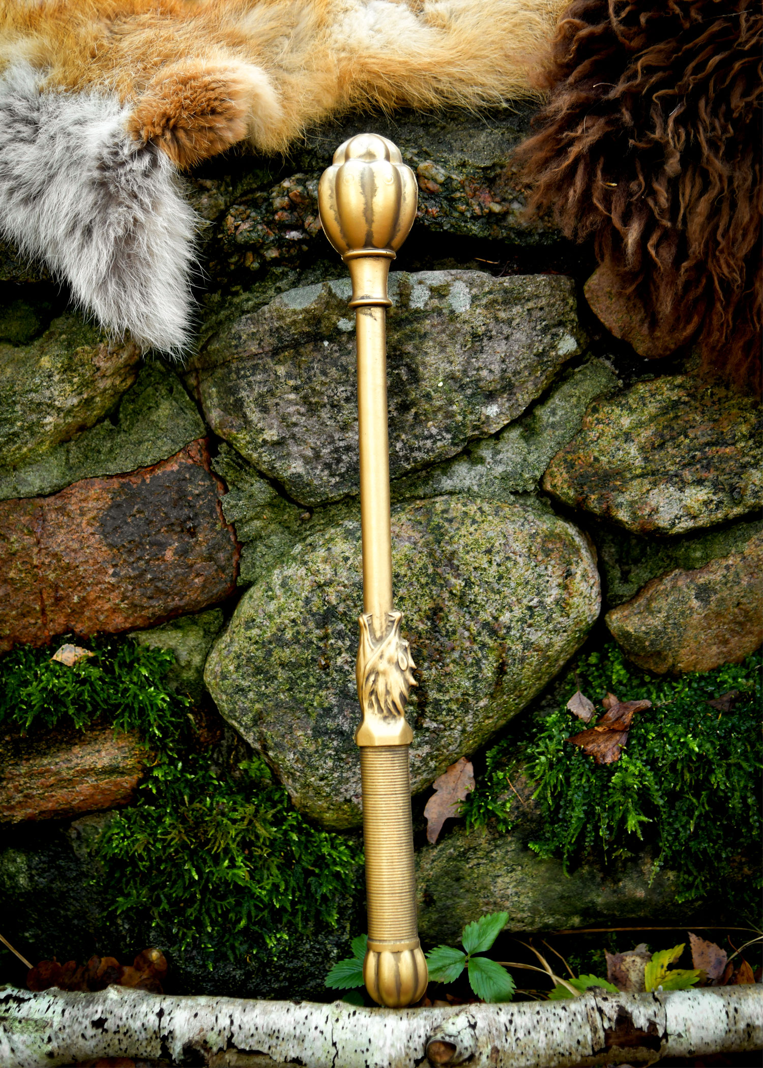 LARP Goldener Melonen-Hammer Huoyan, Polsterwaffe, 45 cm