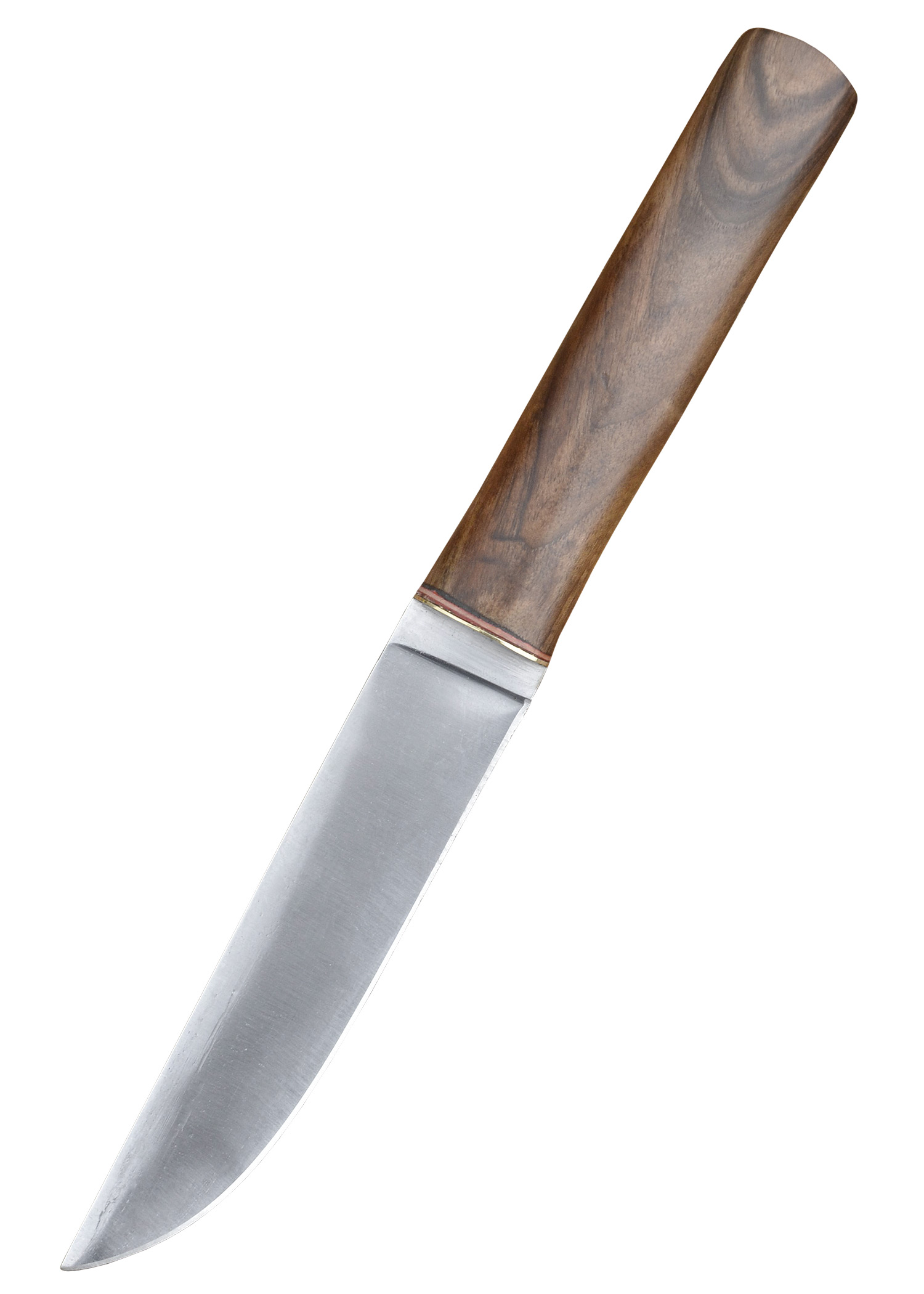 Viking Seax Type 1, walnut hilt, leather scabbard, approx. 28 cm