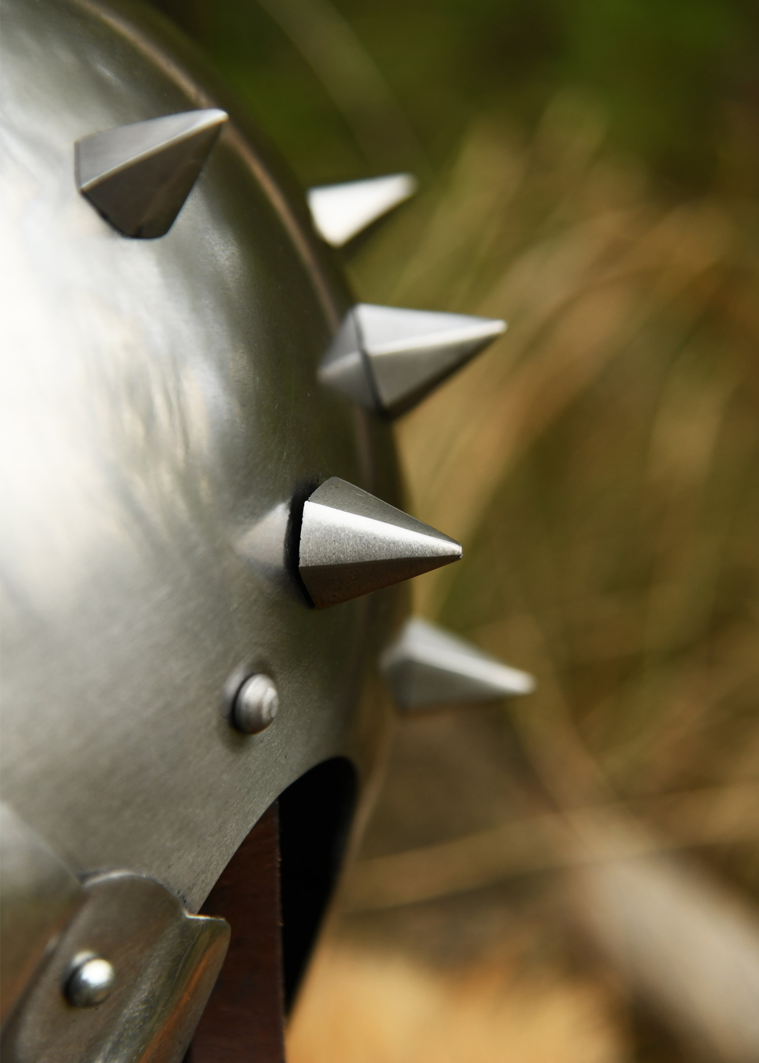 Gladiatorenhelm Maximus mit Lederinlay mit Dornen