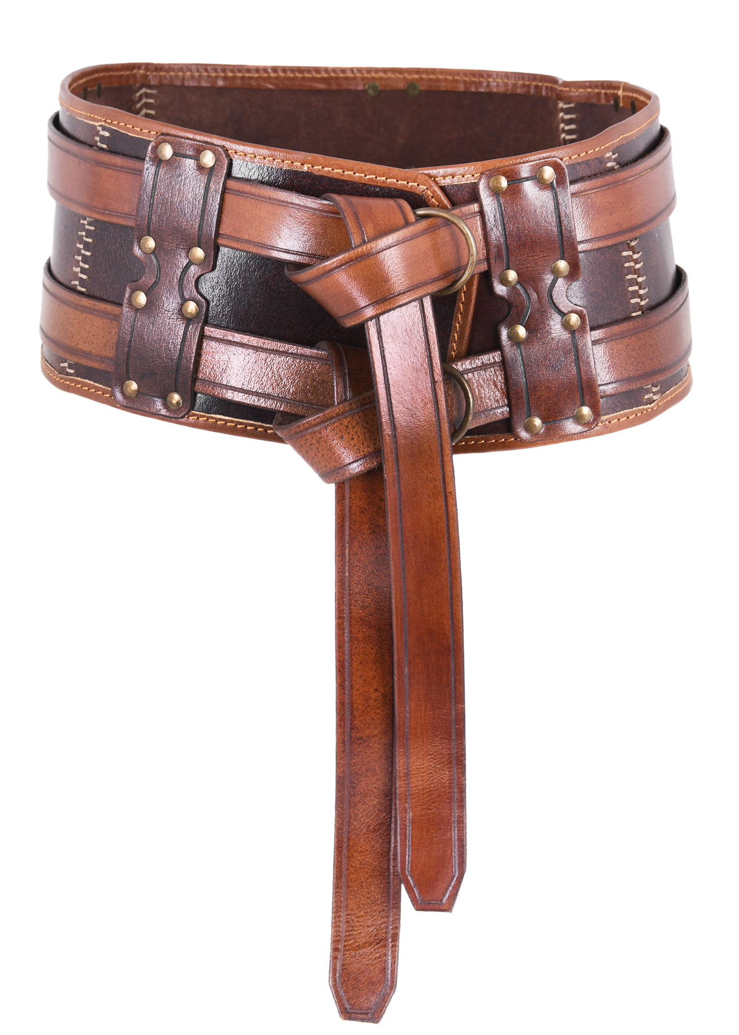 Double Leather Belt Arnulf, brown