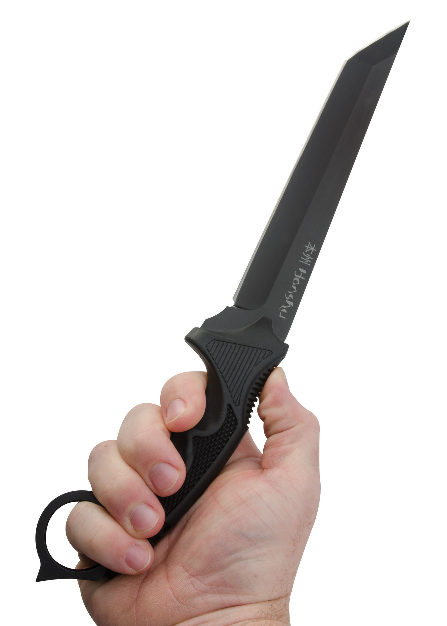 Honshu Aizu Ring Fighter Tanto mit Scheide, schwarz