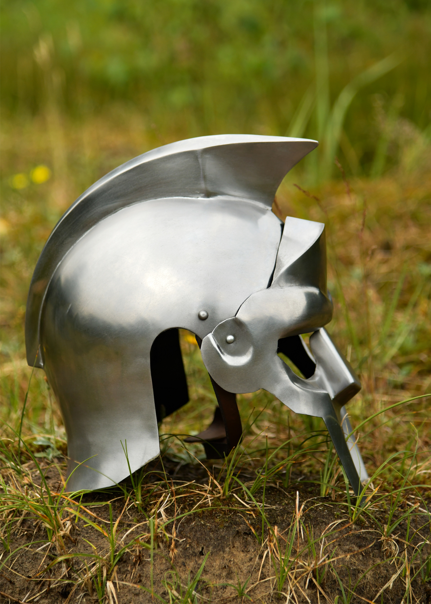Gladiatoren Helm Maximus aus Stahl, ohne Dornen