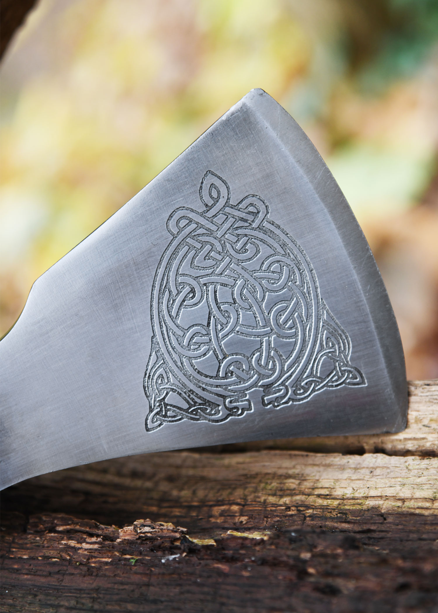 Viking Axe, Cast Steel, Type F, with Engraving and Leather Wrap