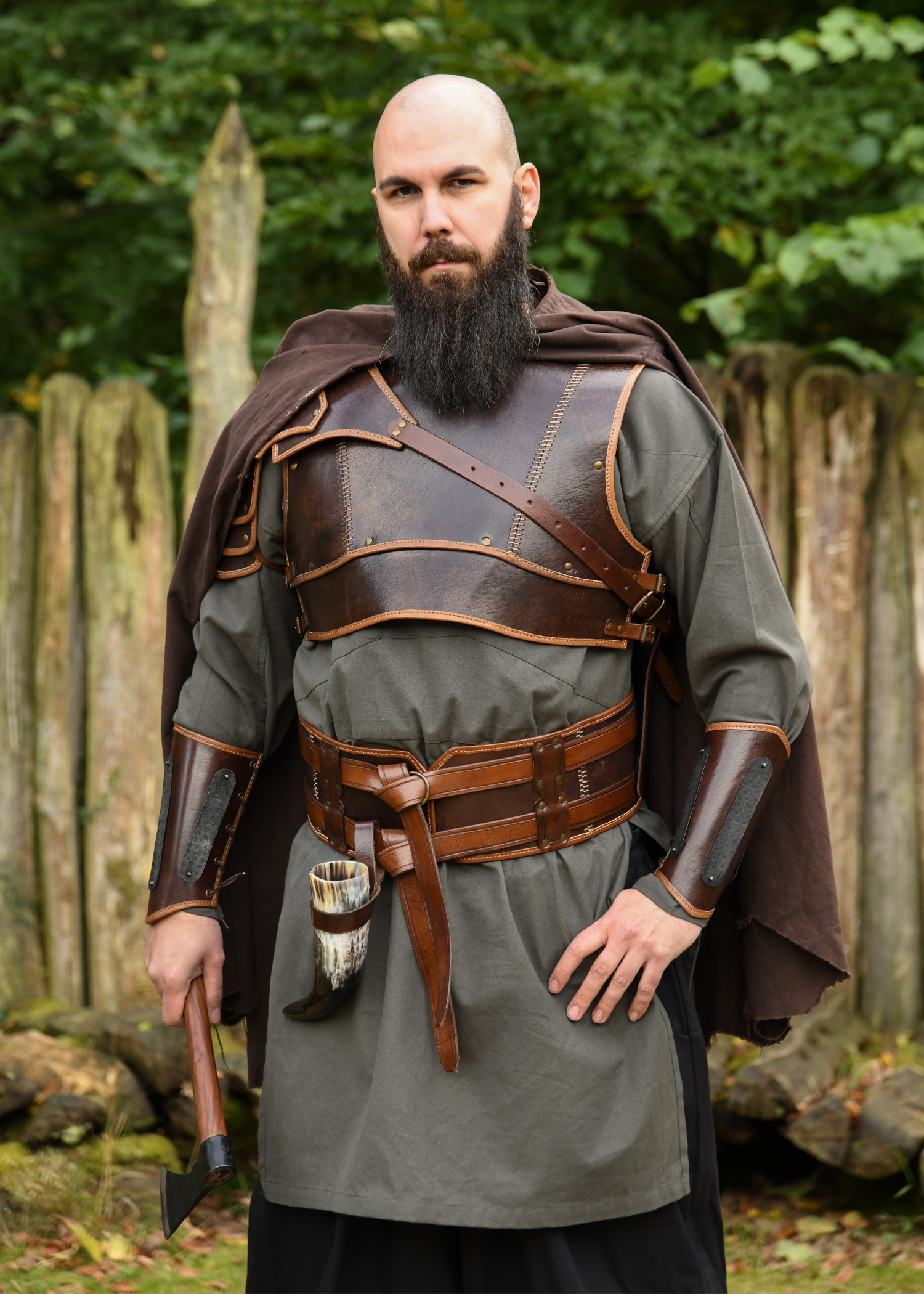 Double Leather Belt Arnulf, brown