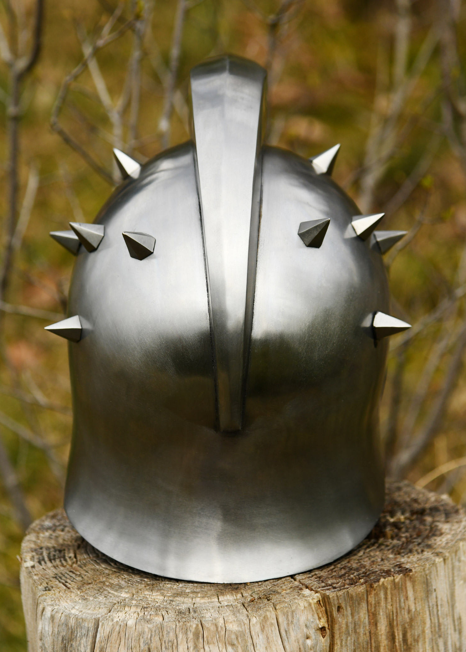 Gladiatorenhelm Maximus mit Lederinlay mit Dornen