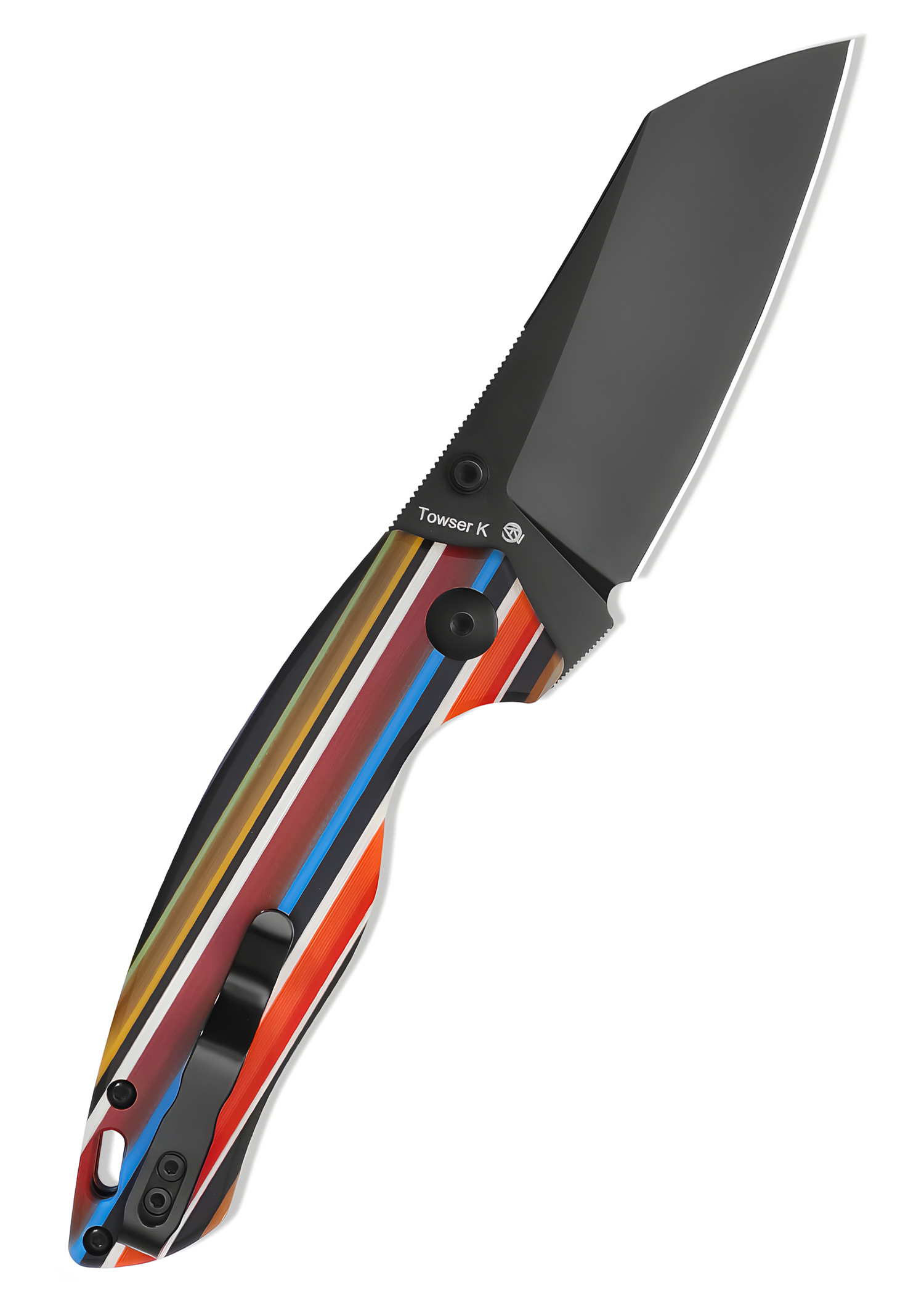 Kizer Knives TOWSER K, Serape, G10-Griff, schwarze Klinge, Taschenmesser