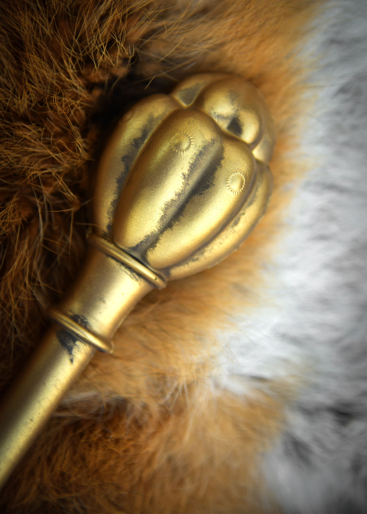 LARP Goldener Melonen-Hammer Huoyan, Polsterwaffe, 45 cm