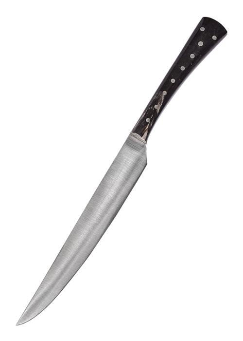 Essmesser mit Griff aus Horn, 23,5 cm mit Scheide