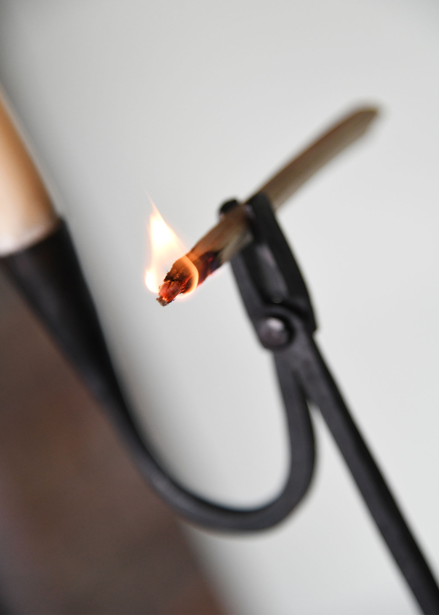 Hand-Forged Rushlight Holder / Candlestick with Pointed End