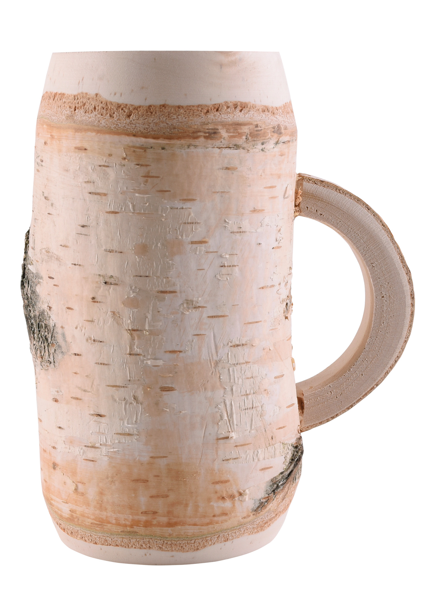 Mug with handle, birch wood, approx. 0.5 litre
