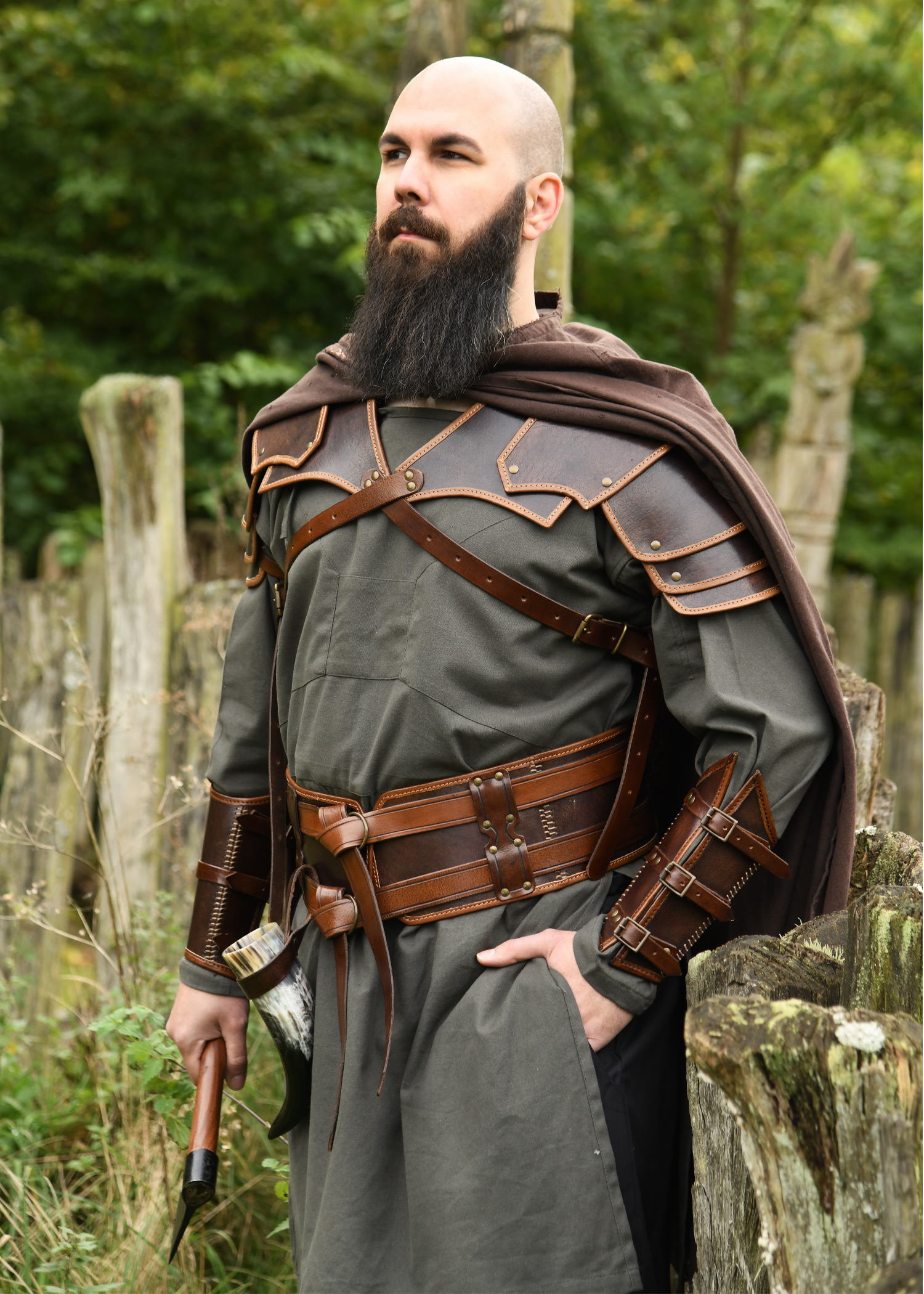 Double Leather Belt Arnulf, brown
