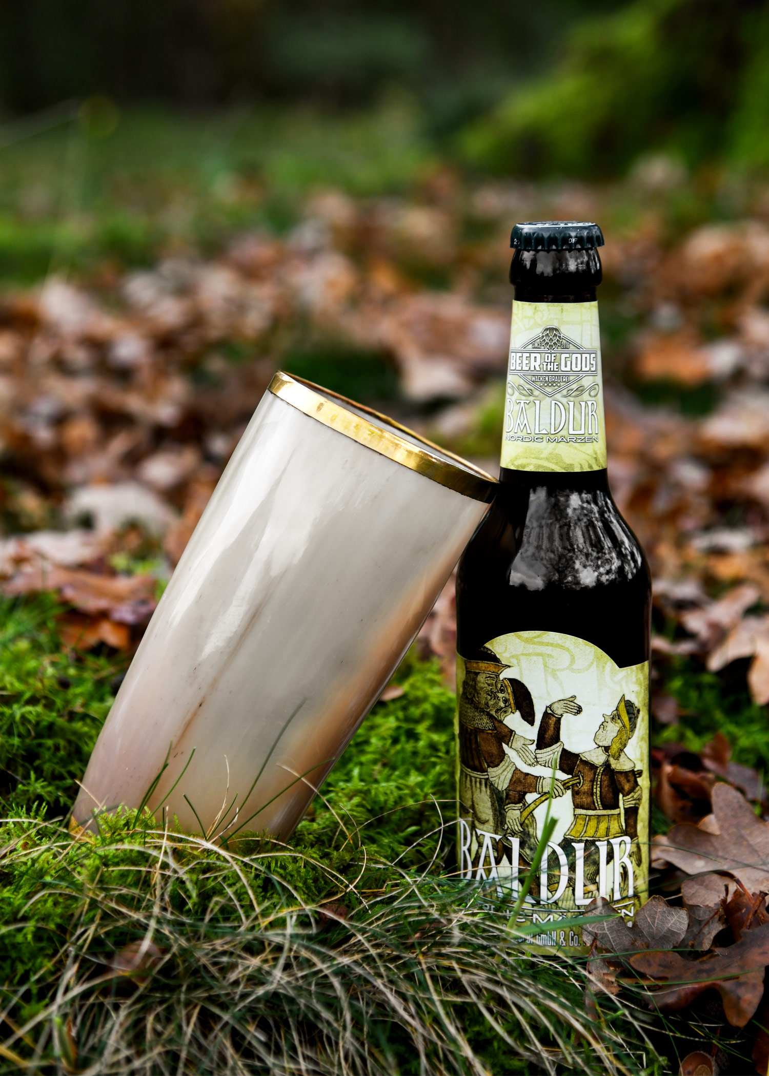 Horn Drinking Cup with Brass Rim, without Handle