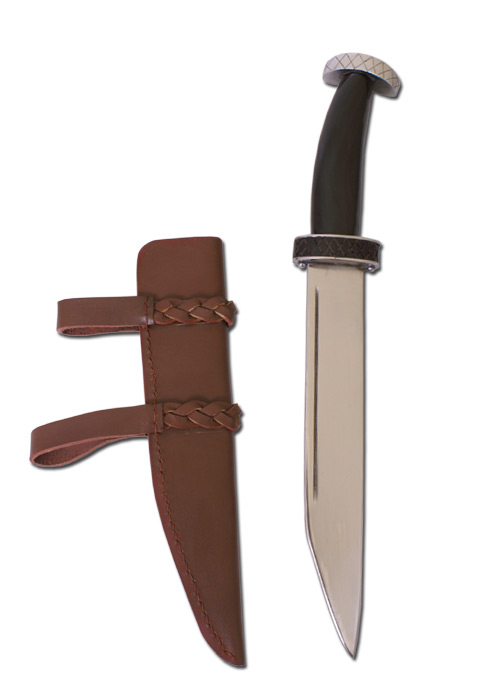 0349855308 Kurzsax mit Horngriff und Lederscheide