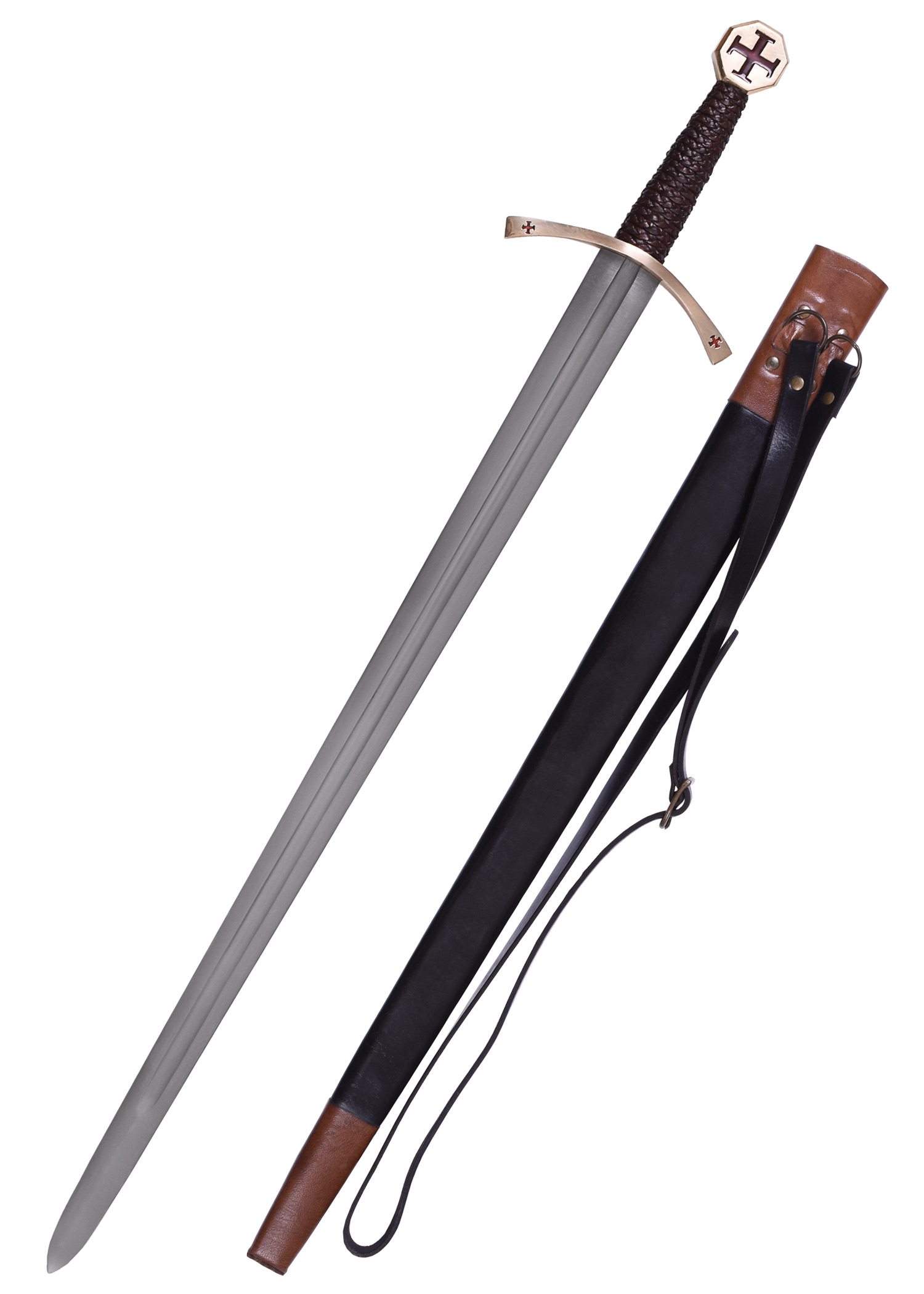Templar Sword with Cross Pattée, incl. Scabbard