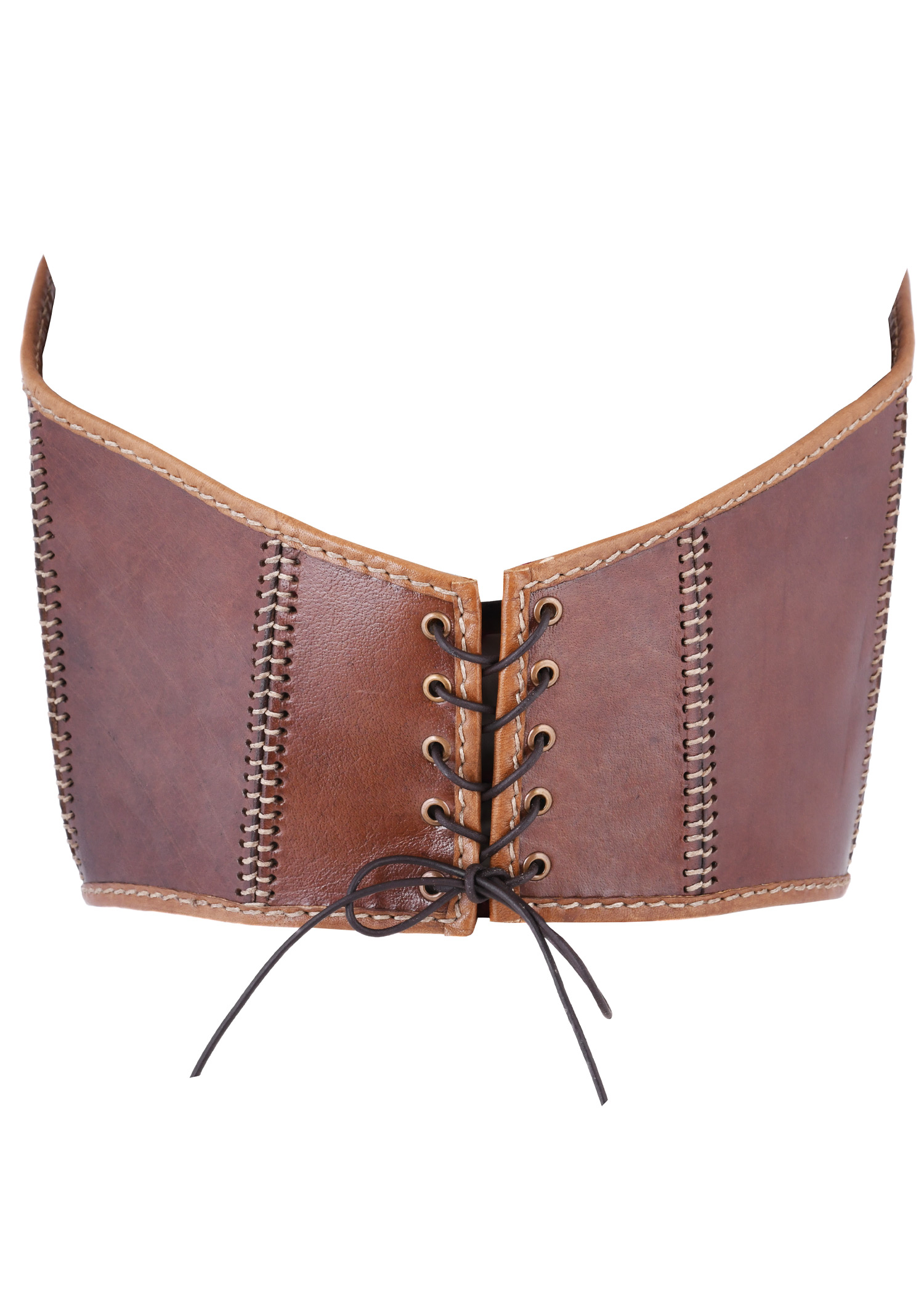 Underbust Leather Armour with Metal Details, brown