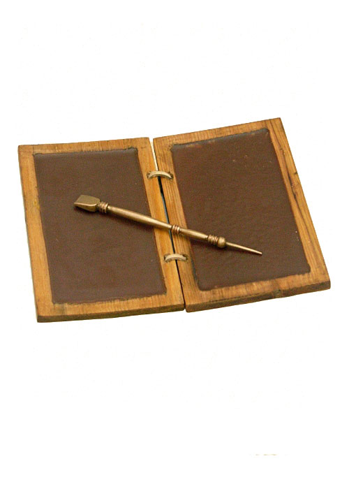 Schreibtafel aus Wachs und Holz mit Bronzestift