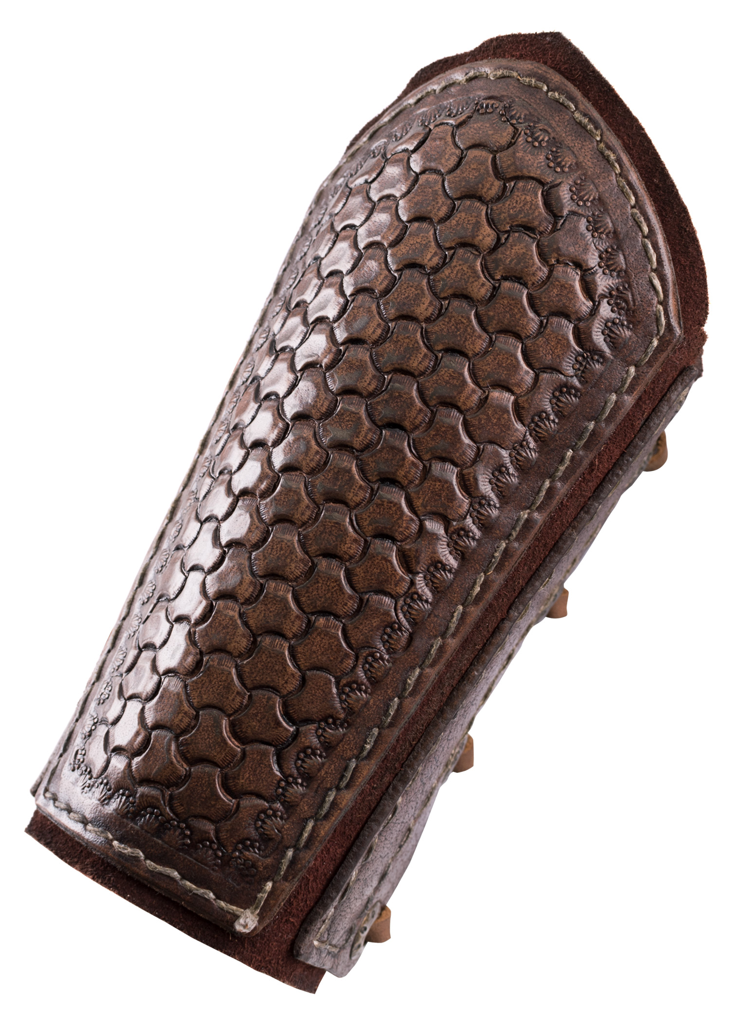 Leather Bracers with Embossment and Suede Underlayer, Pair, various colours
