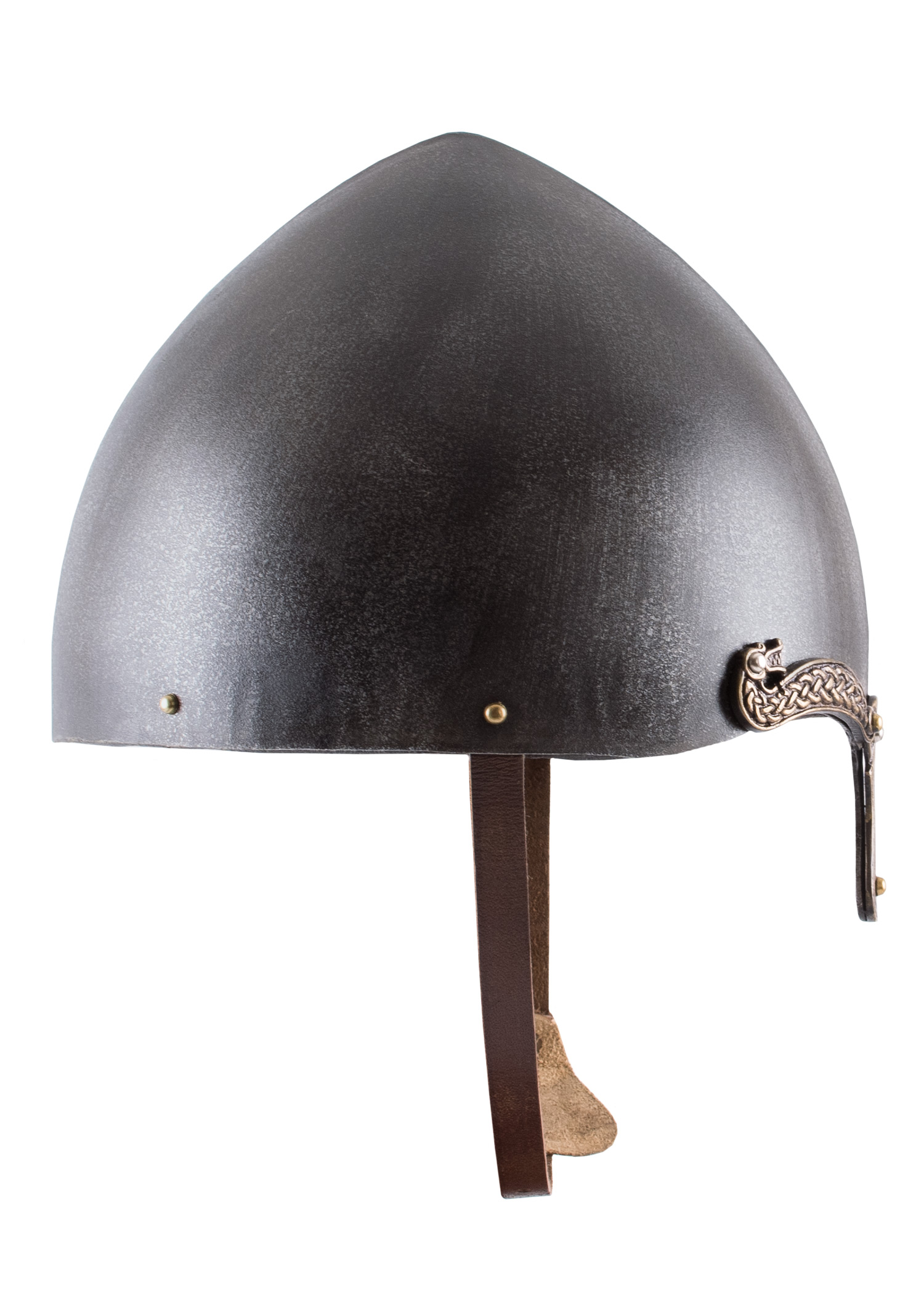 Nasalhelm mit Keltischen Motiven, Stahl mit Antik-Finish