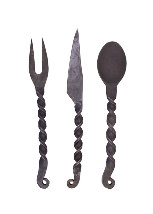 Essbesteck- 3-teilig Messer, Gabel, Löffel mit Tasche