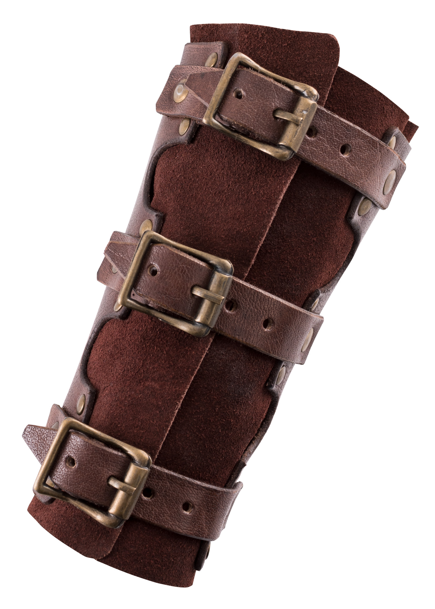 Leather Bracers with Rivets and Suede Underlayer, Pair, various colours