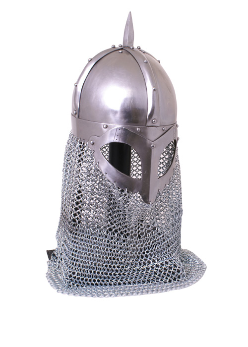 Wikinger Brillenhelm mit Kettenbrünne, 2mm Stahl